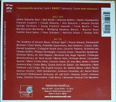 HM NEWS / NOUVEAUTES JANUARY 2007 / BACH, BELA BARTOK, BRAHMS, DEBUSSY, MOZART, SCHUBERT (2007) HARMONIA MUNDI PROMO CD 2.EL