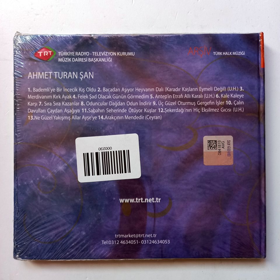 AHMET TURAN ŞAN / TÜRK HALK MÜZİĞİ / TRT ARŞİV SERİSİ 241 - CD SIFIR