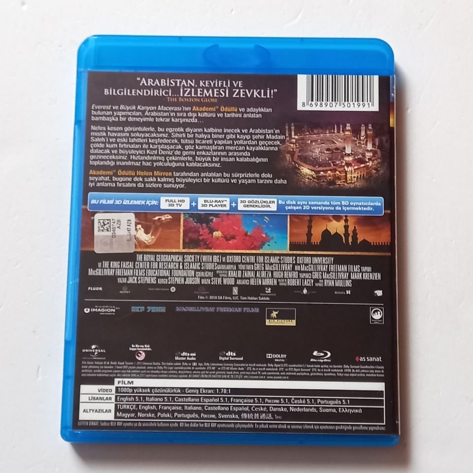 ARABİSTAN 3D / ARABIA 3D - BELGESEL - SES.: HELEN MIRREN - YÖN.: GREG MACGILLIVRAY - BLU-RAY 3D 2.EL