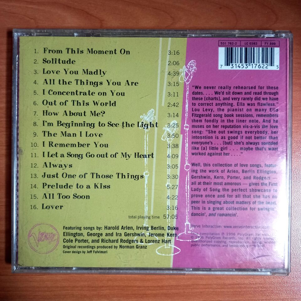 ELLA FITZGERALD – LOVE SONGS: BEST OF THE VERVE SONG BOOKS (1996) - CD 2.EL
