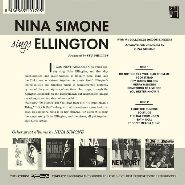 NINA SIMONE – NINA SIMONE SINGS ELLINGTON! (1961) - CD DIGIPAK 2017 REISSUE AMBALAJINDA SIFIR