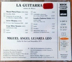 LA GUITARRA / MUSICA DE MEXICO / MIGUEL ANGEL LEJARZA LEO (1990) KOCH SCHWANN CD 2.EL