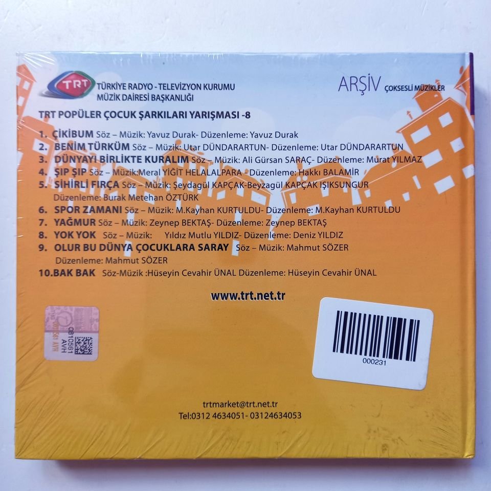 TRT POPÜLER ÇOCUK ŞARKILARI YARIŞMASI-8 / ÇOKSESLİ MÜZİKLER / TRT ARŞİV SERİSİ 242 - CD SIFIR
