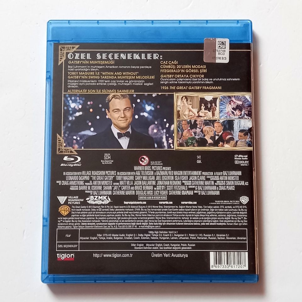 THE GREAT GATSBY - LEONARDO DI CAPRIO, TOBEY MAGUIRE, CAREY MULLIGAN - YÖN.: BAZ LUHRMANN - BLU-RAY 2.EL