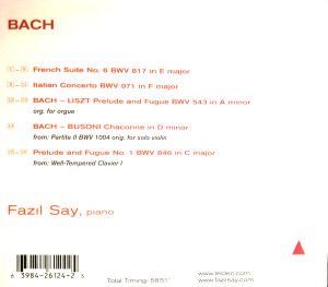 FAZIL SAY - BACH (1998) - CD SIFIR