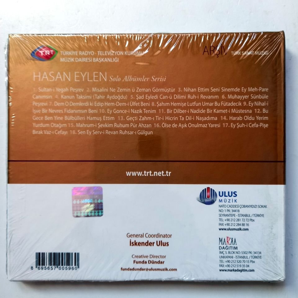 HASAN EYLEN / TÜRK SANAT MÜZİĞİ / TRT ARŞİV SERİSİ 68 - CD SIFIR