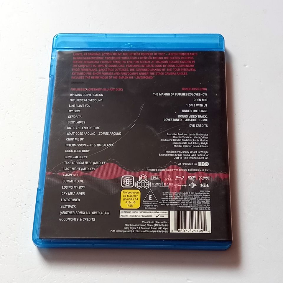 JUSTIN TIMBERLAKE  - FUTURESEX/LOVESHOW  (2007) - BLU-RAY 2.EL