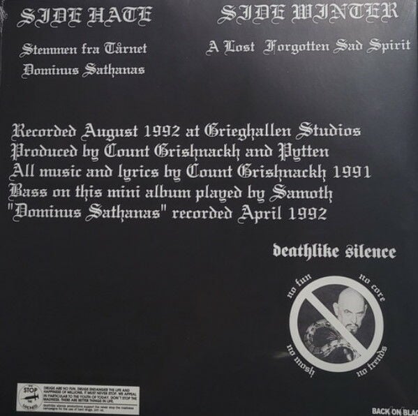 BURZUM – ASKE (1993) / 3 TRACK MINI ALBUM - LP BLACK METAL 2021 REISSUE SIFIR PLAK