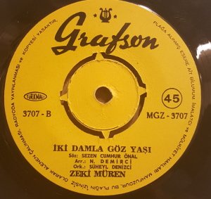 ZEKİ MÜREN - BEKLEYİŞ / İKİ DAMLA GÖZ YAŞI -  7'' 45 DEVİR KAPAKSIZ 2.EL 45LİK PLAK