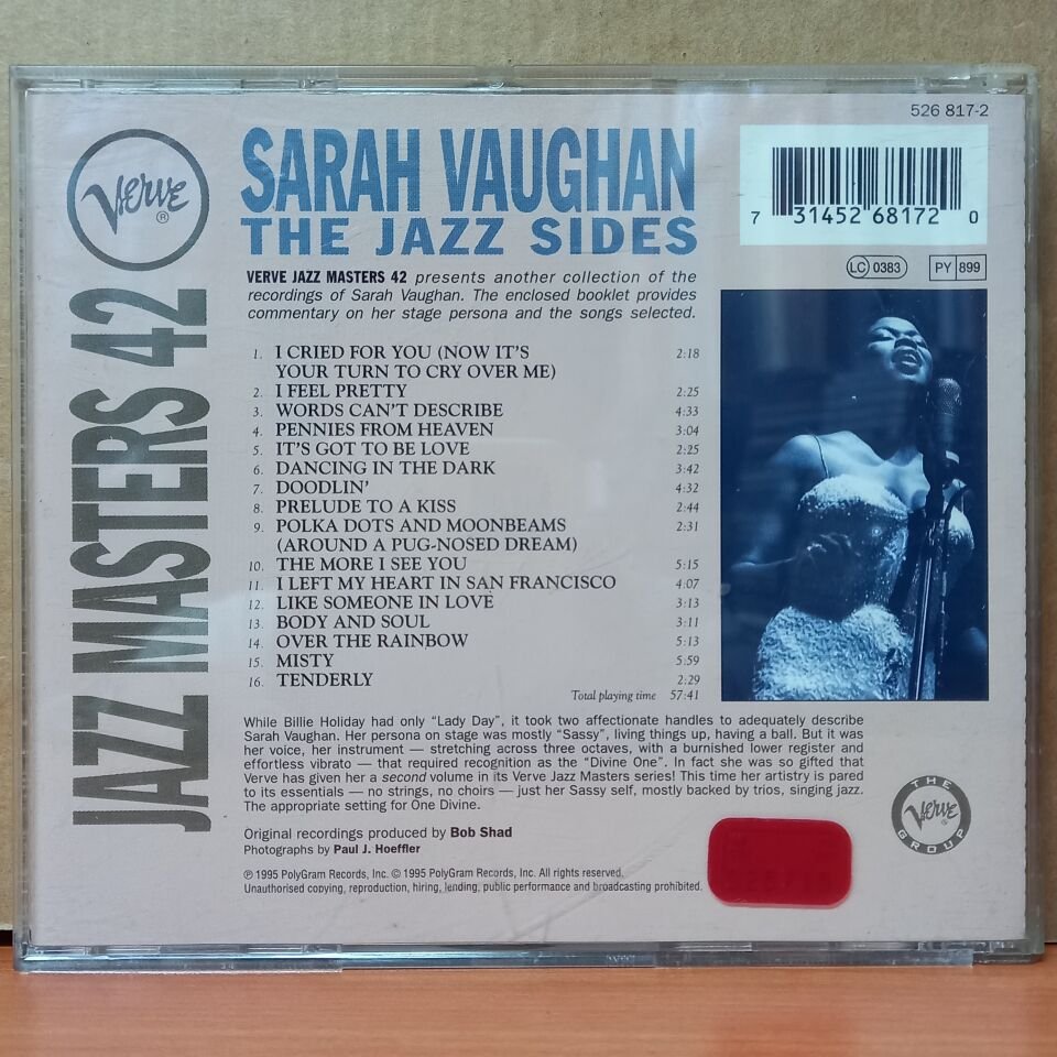 SARAH VAUGHAN – THE JAZZ SIDES / VERVE JAZZ MASTERS 42 (1995) - CD 2.EL