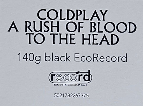 COLDPLAY - A RUSH OF BLOOD TO THE HEAD (2002) - LP 140GR 2024 ECORECORD EDITION BLACK VINYL SIFIR PLAK