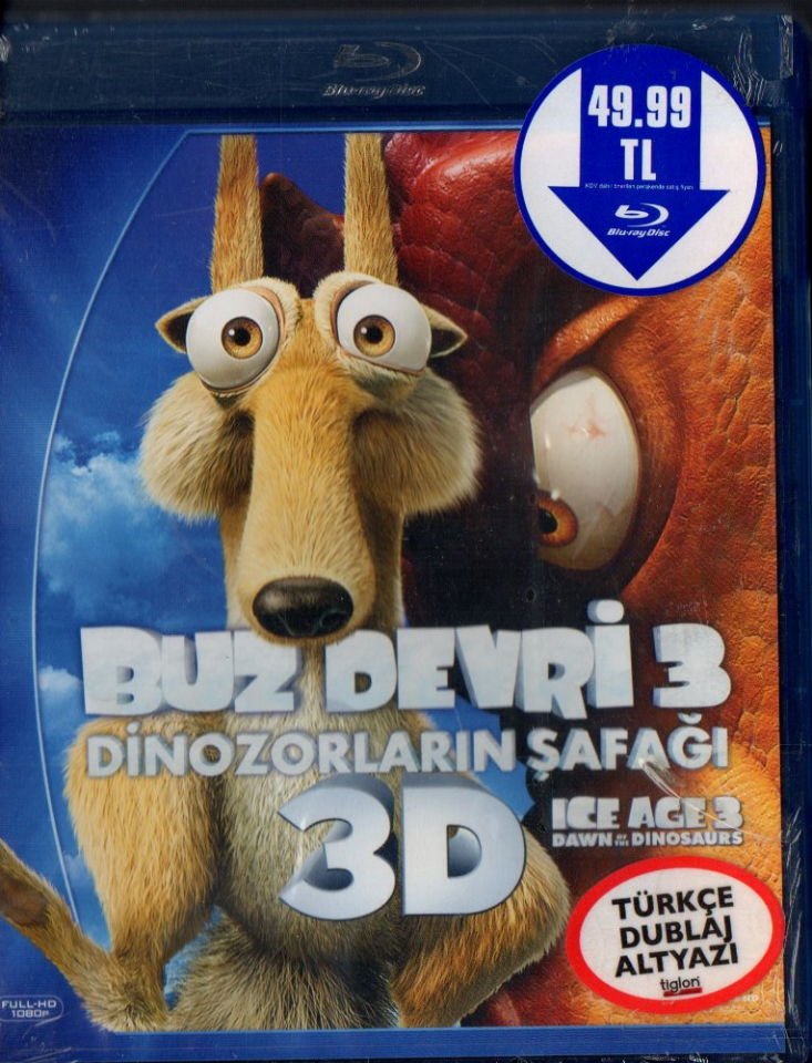 ICE AGE 3 DAWN OF THE DINOSAURS - BUZ DEVRİ 3 DİNOZORLARIN ŞAFAĞI - 3D BLU-RAY AMBALAJINDA SIFIR