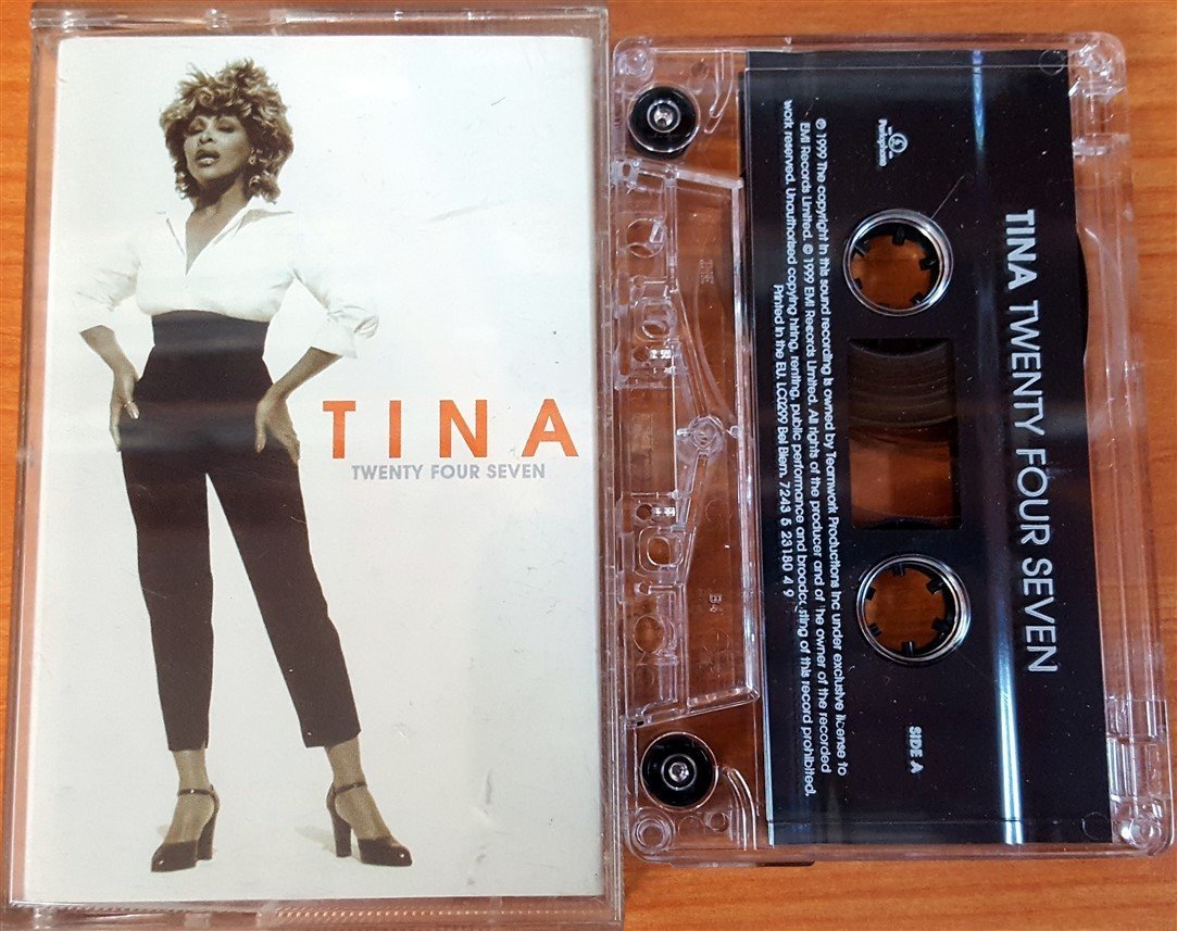 TINA TURNER - TWENTY FOUR SEVEN CASSETTE MADE IN EU ''USED'' PAPER LABEL