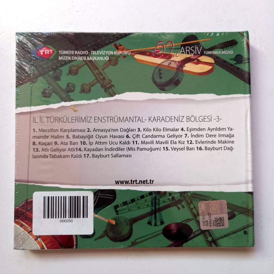 İL İL TÜRKÜLERİMİZ ENSTRÜMANTAL - KARADENİZ BÖLGESİ 3 / TÜRK HALK MÜZİĞİ / TRT ARŞİV SERİSİ 264 - CD SIFIR