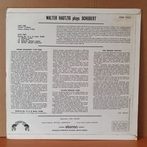WALTER HAUTZIG PLAYS SCHUBERT (1970) - LP 2.EL PLAK