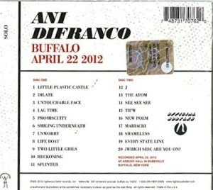 ANI DIFRANCO - BUFFALO APRIL 22 2012 / LIVE (2012) - CD DIGIPACK SIFIR