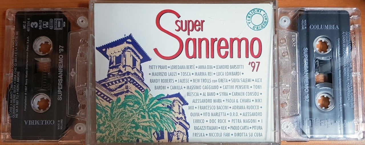 SUPER SANREMO '97 (1997) COLUMBIA / MADE IN HOLLAND 2KASET 2.EL