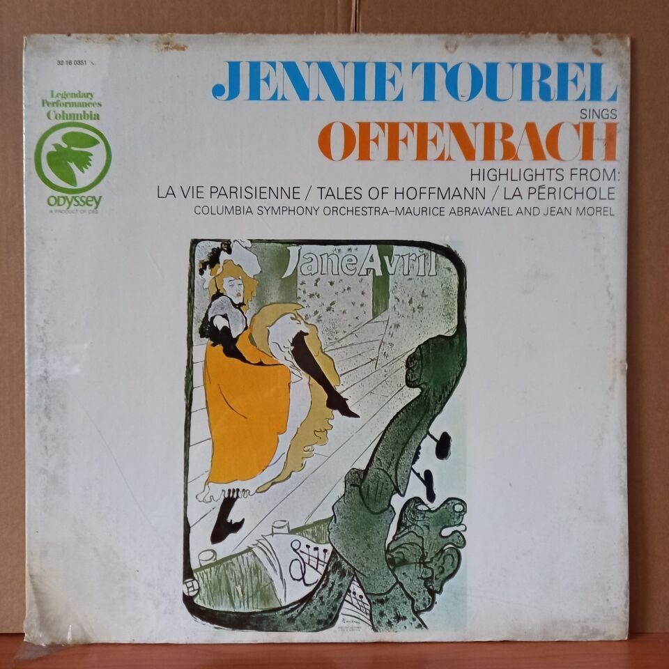 JENNIE TOUREL SINGS OFFENBACH HIGHLIGHTS FROM LA VIE PARISIENNE, TALES OF HOFFMANN, LA PERICHOLE / COLUMBIA SYMPHONY ORCHESTRA, MAURICE ABRAVANEL AND JEAN MOREL - LP DÖNEM BASKISI SIFIR PLAK