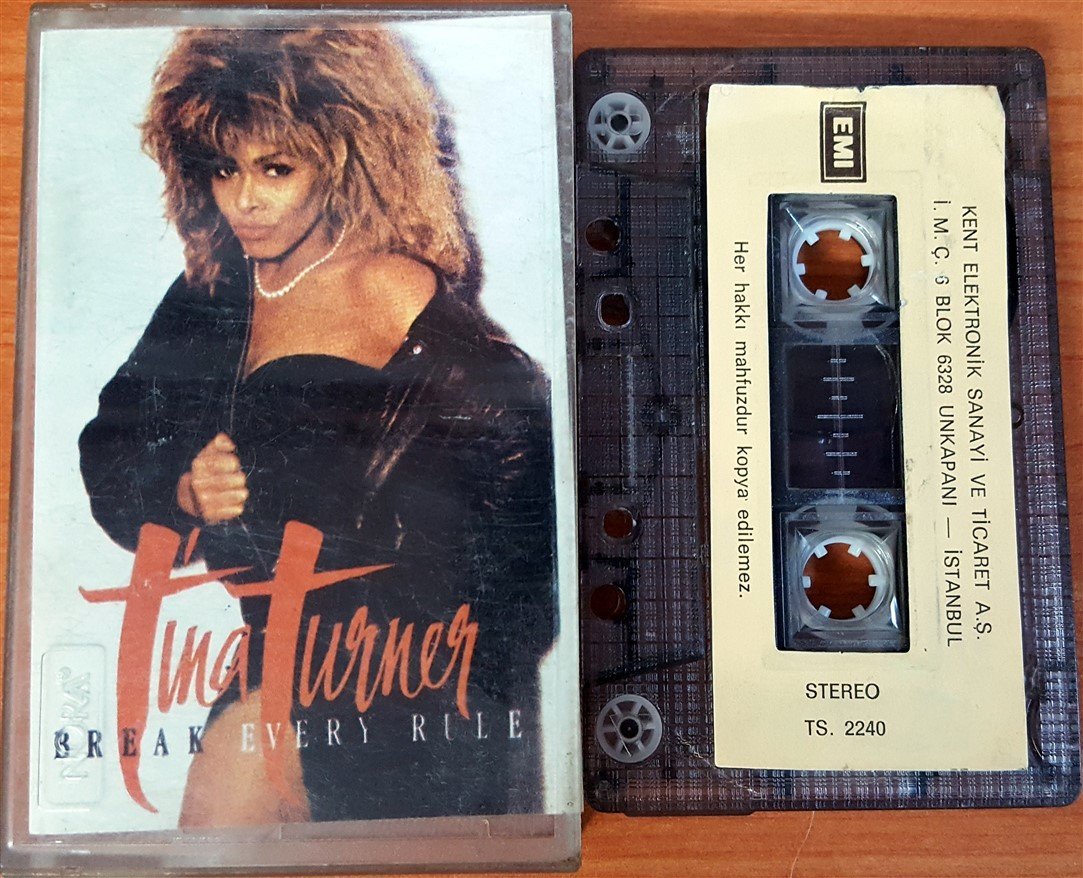 TINA TURNER - BREAK EVERY RULE CASSETTE MADE IN TURKEY ''USED'' PAPER LABEL