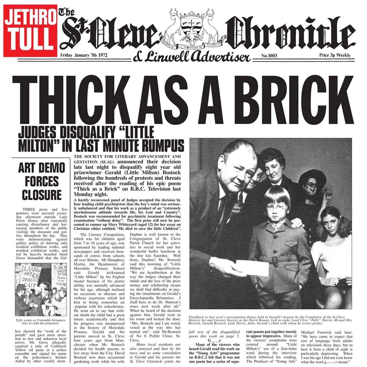 JETHRO TULL - THICK AS A BRICK (1972) - LP 180GR 2015 STEVEN WILSON STEREO REMIX EDITION SIFIR PLAK