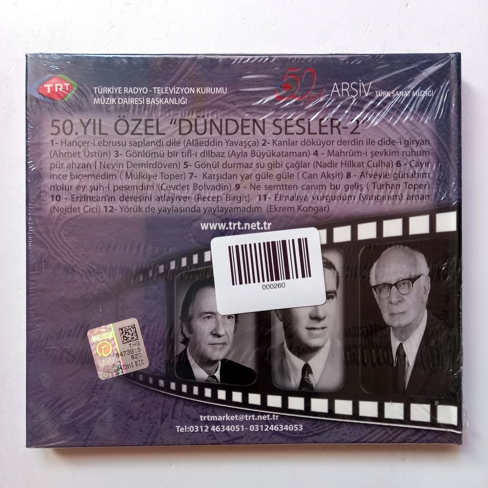50. YIL ÖZEL: DÜNDEN SESLER 2 / TÜRK SANAT MÜZİĞİ / TRT ARŞİV SERİSİ 279 - CD SIFIR