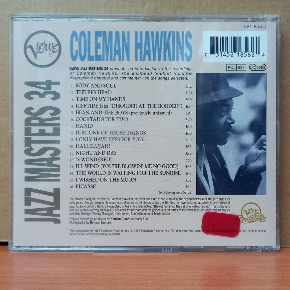 COLEMAN HAWKINS – VERVE JAZZ MASTERS 34 (1994) - CD 2.EL