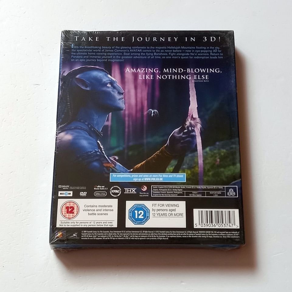 AVATAR 3D - SAM WORTHINGTON, ZOE SALDANA - YÖN.:JAMES CAMERON - BLU-RAY 2 DISC SET 3D HOLOGRAM SLIPCOVER REGION FREE SIFIR TR ALTYAZI YOKTUR