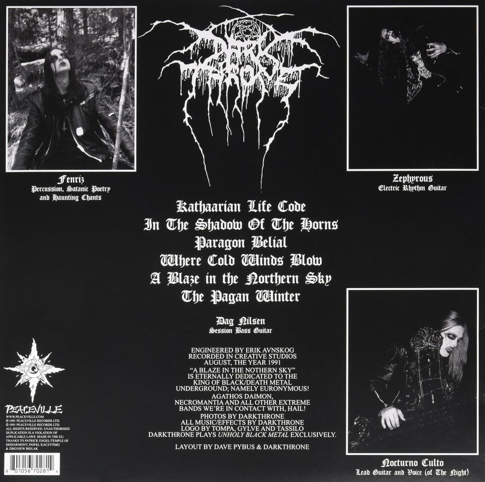 DARKTHRONE - A BLAZE IN THE NORTHERN SKY (1992) - LP REISSUE SIFIR PLAK