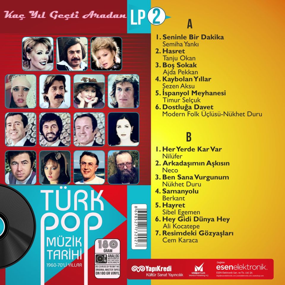 KAÇ YIL GEÇTİ ARADAN - VOL 2 / TÜRK POP MÜZİK TARİHİ 1960-70'Lİ YILLAR - LP SIFIR PLAK