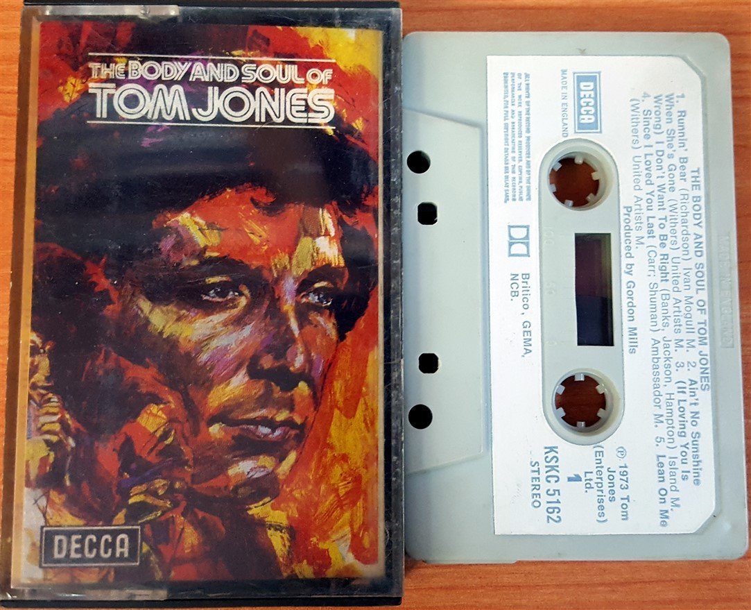 TOM JONES - THE BODY AND SOUL OF (1973) DECCA CASSETTE MADE IN ENGLAND ''USED'' PAPER LABEL