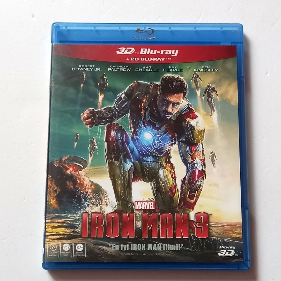 IRON MAN 3 - ROBERT DOWNEY JR., GWYNETH PALTROW, DON CHEADLE - YÖN.: SHANE BLACK - BLU-RAY + BLU-RAY 3D İKİ DİSK 2.EL