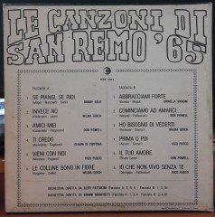 LE CANZONI DI SAN REMO'65 - ORNELLA VANONI, BOBBY SOLO, WILMA GOICH - PLAK 2.EL