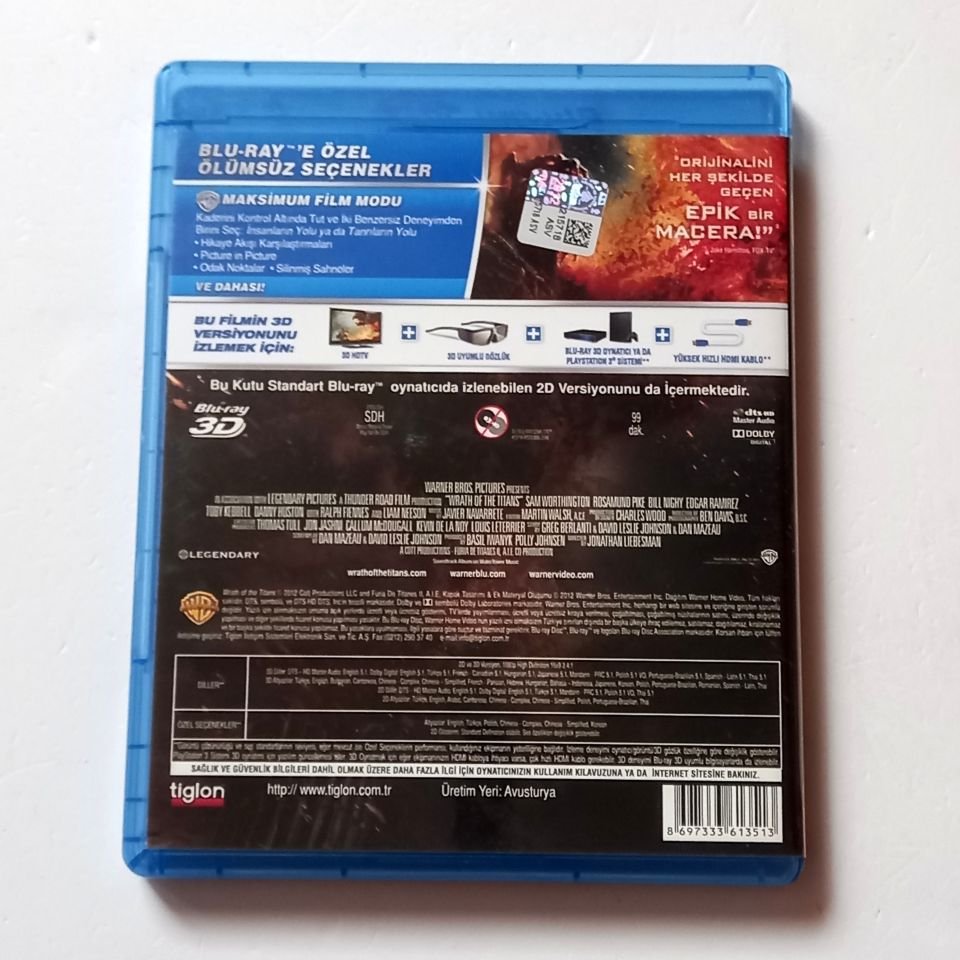 TİTANLARIN ÖFKESİ 3D / WRATH OF THE TITANS 3D - SAM WORTHINGTON, ROSAMUND PIKE - YÖN.: JONATHAN LIEBESMAN - BLU-RAY + BLU-RAY 3D İKİ DİSK 2.EL