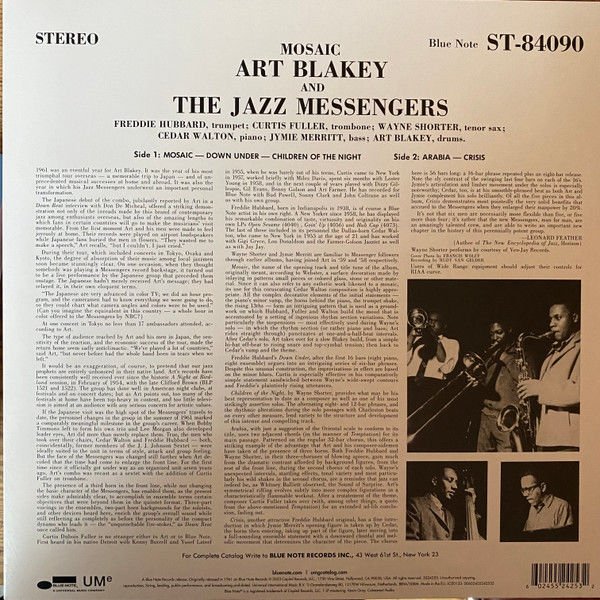 ART BLAKEY & THE JAZZ MESSENGERS – MOSAIC (1961) - LP 2023 REISSUE SIFIR PLAK