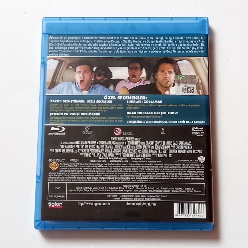FELEKTEN BİR GECE 3 / THE HANGOVER III - BRADLEY COOPER, ED HELMS, ZACH GALIFIANAKIS - YÖN.: TODD PHILLIPS - BLU-RAY 2.EL