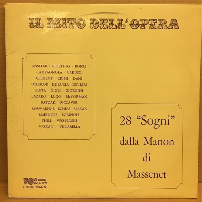 28 ''SOGNI'' DALLA MANON DI MASSENET - 2PLAK 2.EL