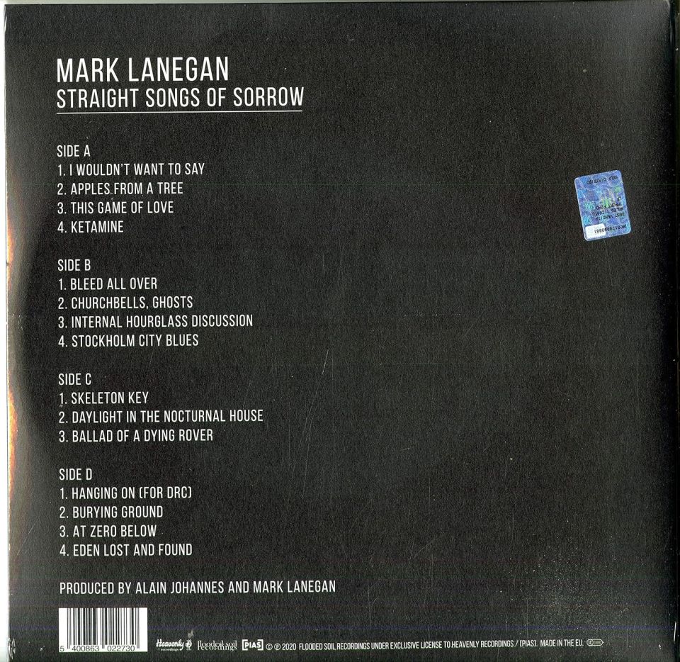 MARK LANEGAN - STRAIGHT SONGS OF SORROWS (2020) - 2LP GATEFOLD SIFIR PLAK