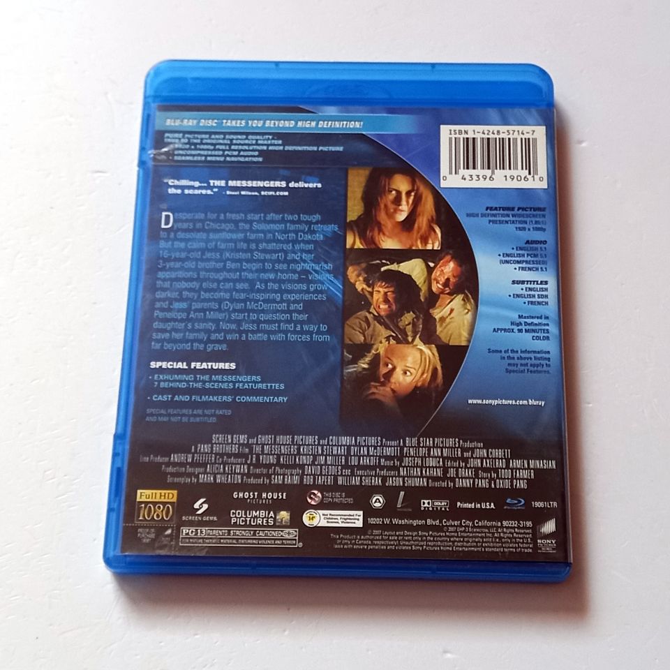 MESSENGERS - KRISTIN STEWART, DYLAN MCDERMOTT - YÖN.: DANNY PANG & OXIDE PANG -  BLU-RAY REGION A TR ALTYAZI YOKTUR 2.EL
