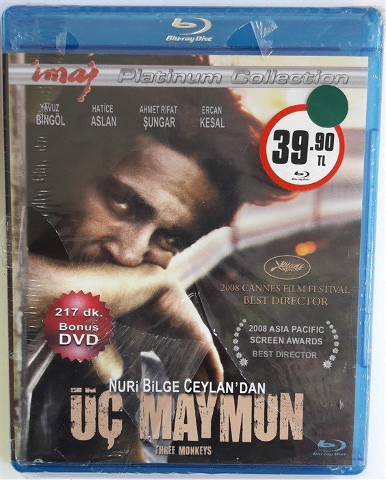 ÜÇ MAYMUN - YAVUZ BİNGÖL - HATİCE ASLAN - ERCAN KESAL - NURİ BİLGE CEYLAN - BLU-RAY+DVD SIFIR