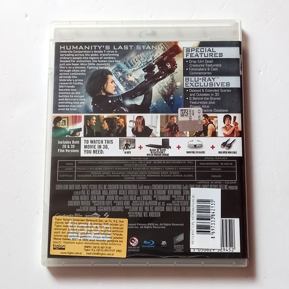 RESIDENT EVIL: RETRIBUTION 3D - MILLA JOVOVICH, MICHELLE RODRIGUEZ - YÖN.: PAUL W. S. ANDERSON - 2 BLU-RAY 2.EL