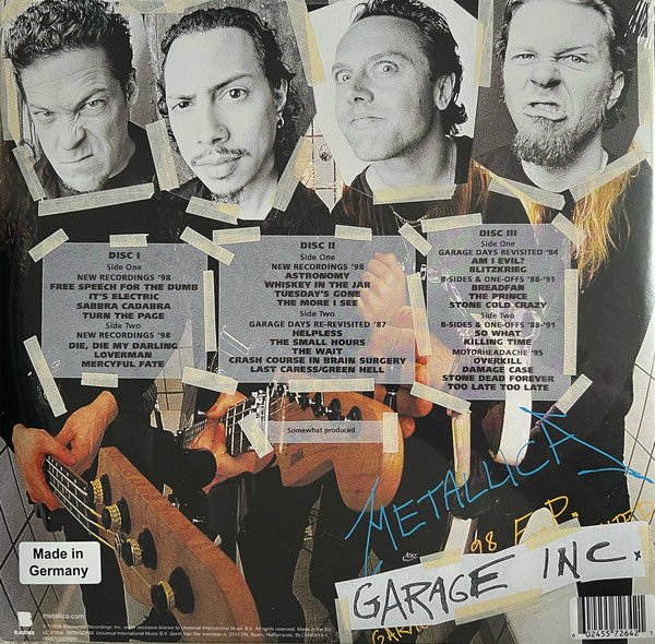 METALLICA - GARAGE INC (1998) - 3LP 2024 FADE TO BLUE COLOURED EDITION SIFIR PLAK