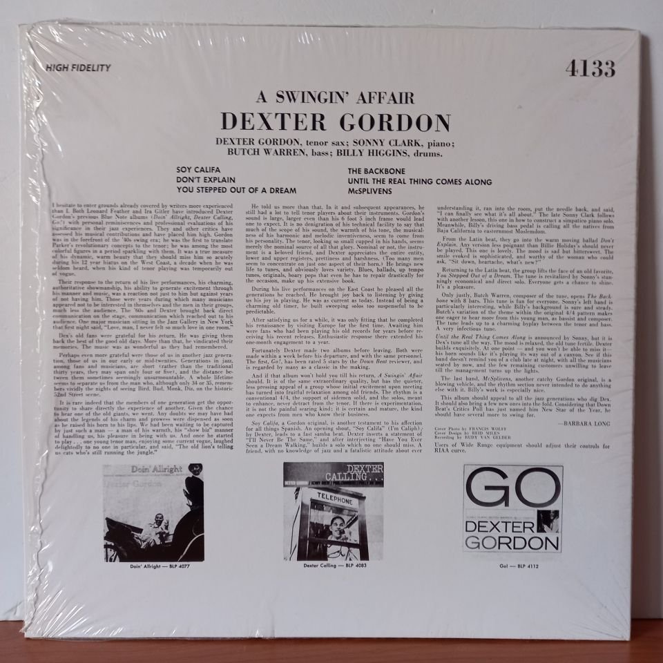 DEXTER GORDON – A SWINGIN' AFFAIR (2017) - LP 2.EL PLAK