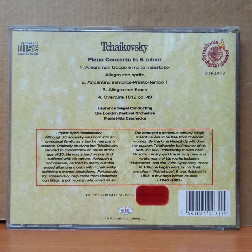 TCHAIKOVSKY - 1812 OVERTURE PIANO CONCERTO IN B MINOR / LAURENCE SIEGEL CONDUCTING THE LONDON FESTIVAL ORCHESTRA, PIANIST IDA CZERNECKA (1995) - CD 2.EL