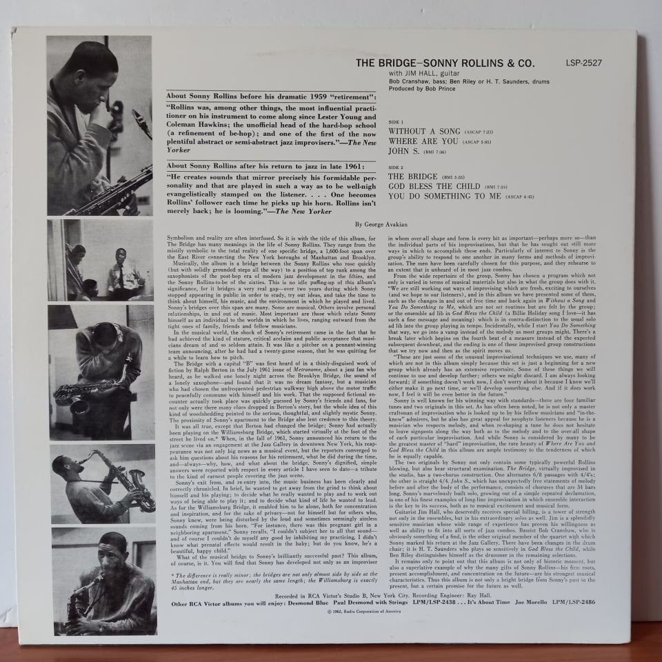 SONNY ROLLINS – THE BRIDGE (1962) - LP 2.EL PLAK
