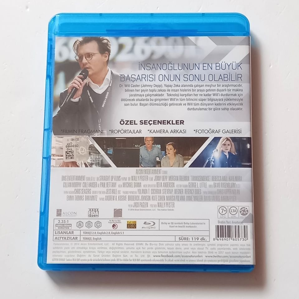 EVRİM / TRANSCENDENCE - JOHNNY DEPP, REBECCA HALL - YÖN.: WALLY PFISTER - BLU-RAY 2.EL