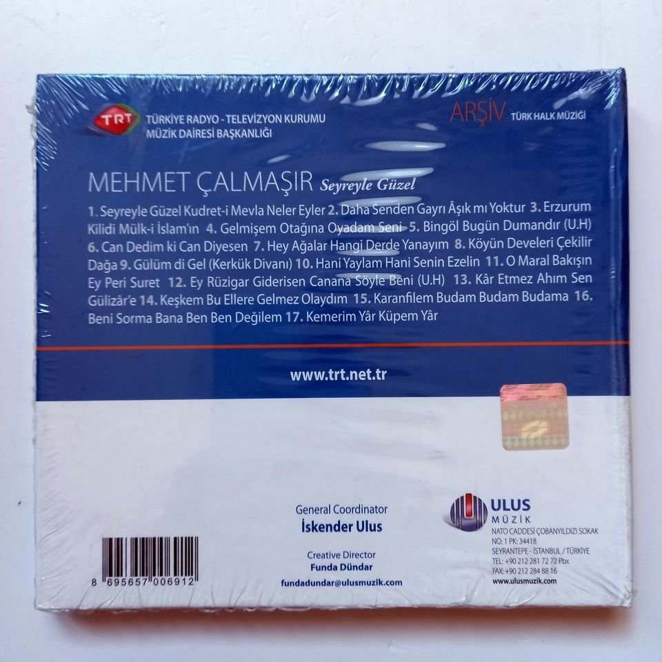 MEHMET ÇALMAŞIR - SEYREYLE GÜZEL / TÜRK HALK MÜZİĞİ /TRT ARŞİV SERİSİ 134 - CD SIFIR