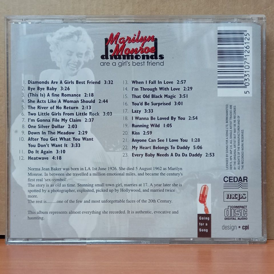 MARILYN MONROE – DIAMONDS ARE A GIRL'S BEST FRIEND - CD 2.EL