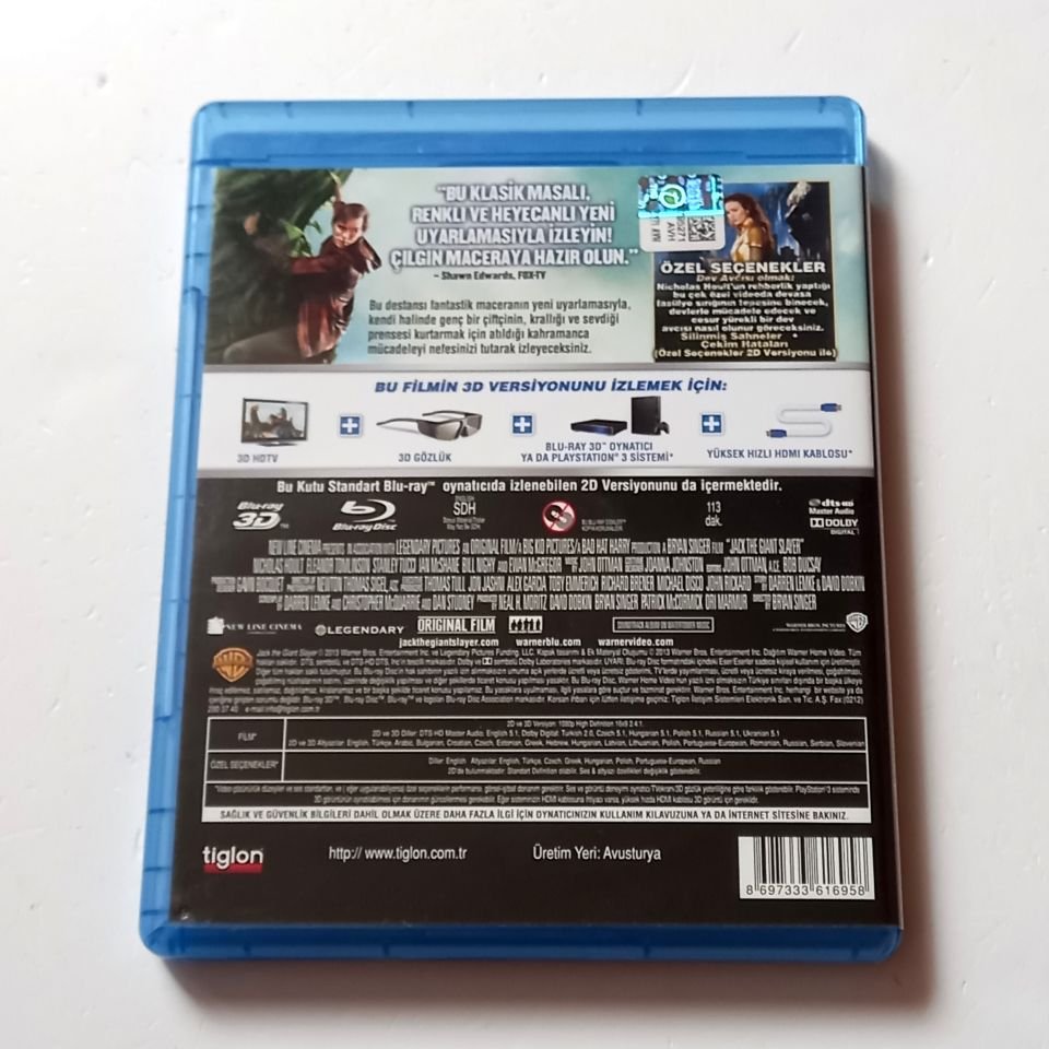 JACK THE GIANT SLAYER 3D / DEV AVCISI JACK 3D - NICHOLAS HOULT, ELEANOR TOMLINSON - YÖN.: BRYAN SINGER - İKİ DİSK BLU-RAY + BLU-RAY 3D 2.EL