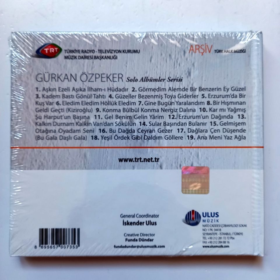 GÜRKAN ÖZPEKER / TÜRK HALK MÜZİĞİ / TRT ARŞİV SERİSİ 161 - CD SIFIR