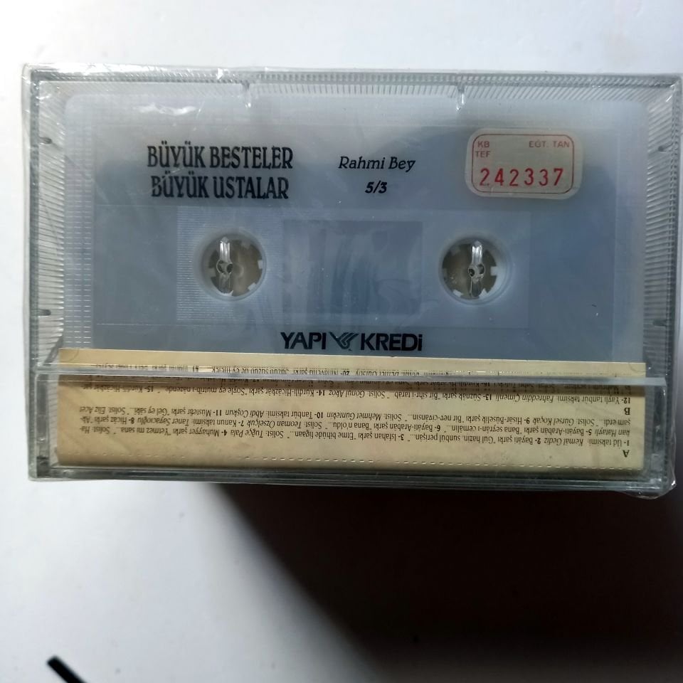 BÜYÜK BESTELER BÜYÜK USTALAR / III. SULTAN SELİM, İSMAİL DEDE EFENDİ , ZEKAİ DEDE EFENDİ, HACI ARİF BEY, ŞEVKİ BEY, RAHMİ BEY - 5KASET SIFIR